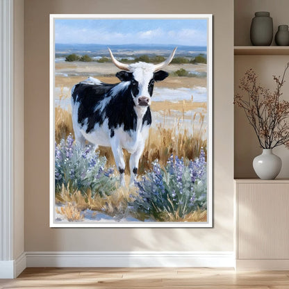 Longhorn Meadow Wildflowers Canvas Wall Art
