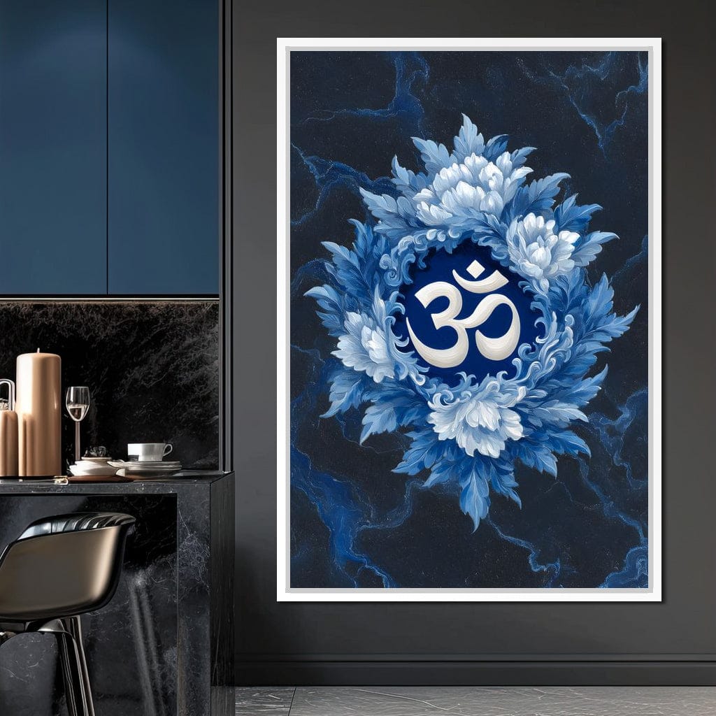 Om Lotus Blossom Meditation Mark Canvas Wall Art