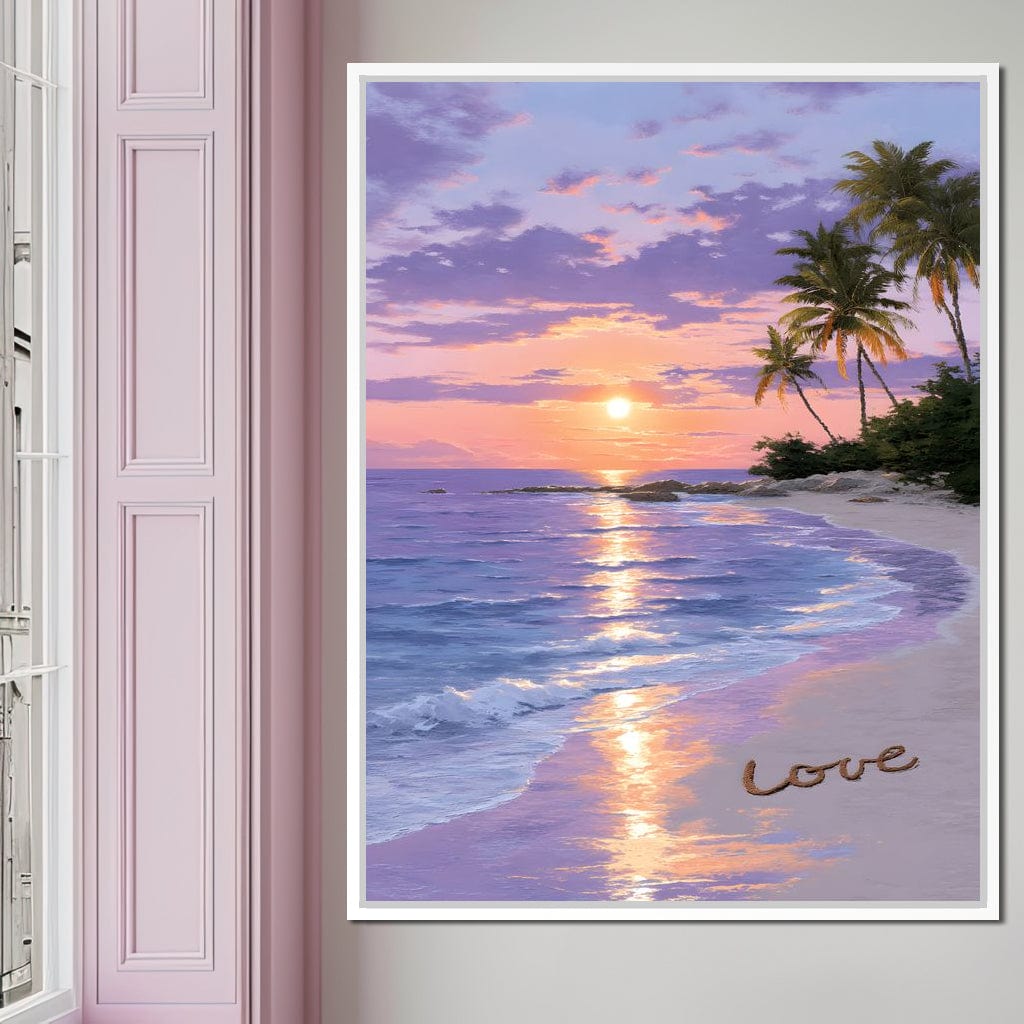 Tropical Dusk Serenity Love Canvas Wall Art
