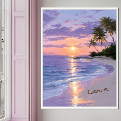 Tropical Dusk Serenity Love Canvas Wall Art