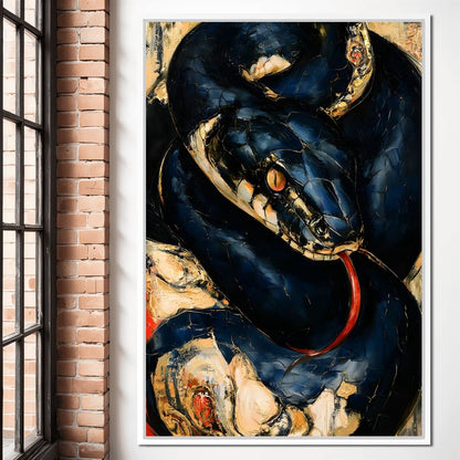 Coiled Ancient Predator Rising Canvas Wall Art