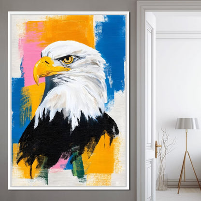 Bold Eagle Pop Portrait Canvas Wall Art