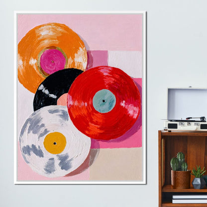 Retro Vinyl Color Spin Dance Canvas Wall Art