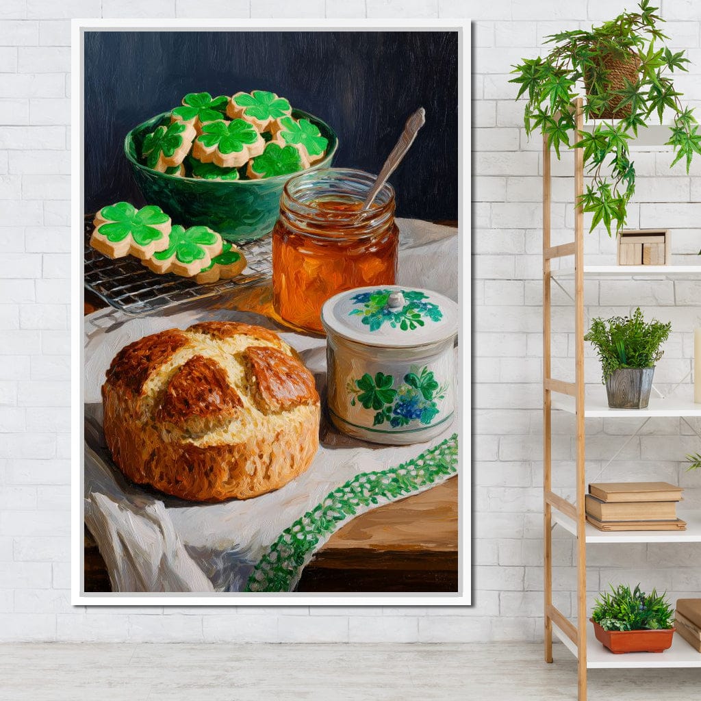 Shamrock Cookies Honey Loaf Canvas Wall Art
