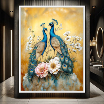 Peacock Serenade Canvas Wall Art