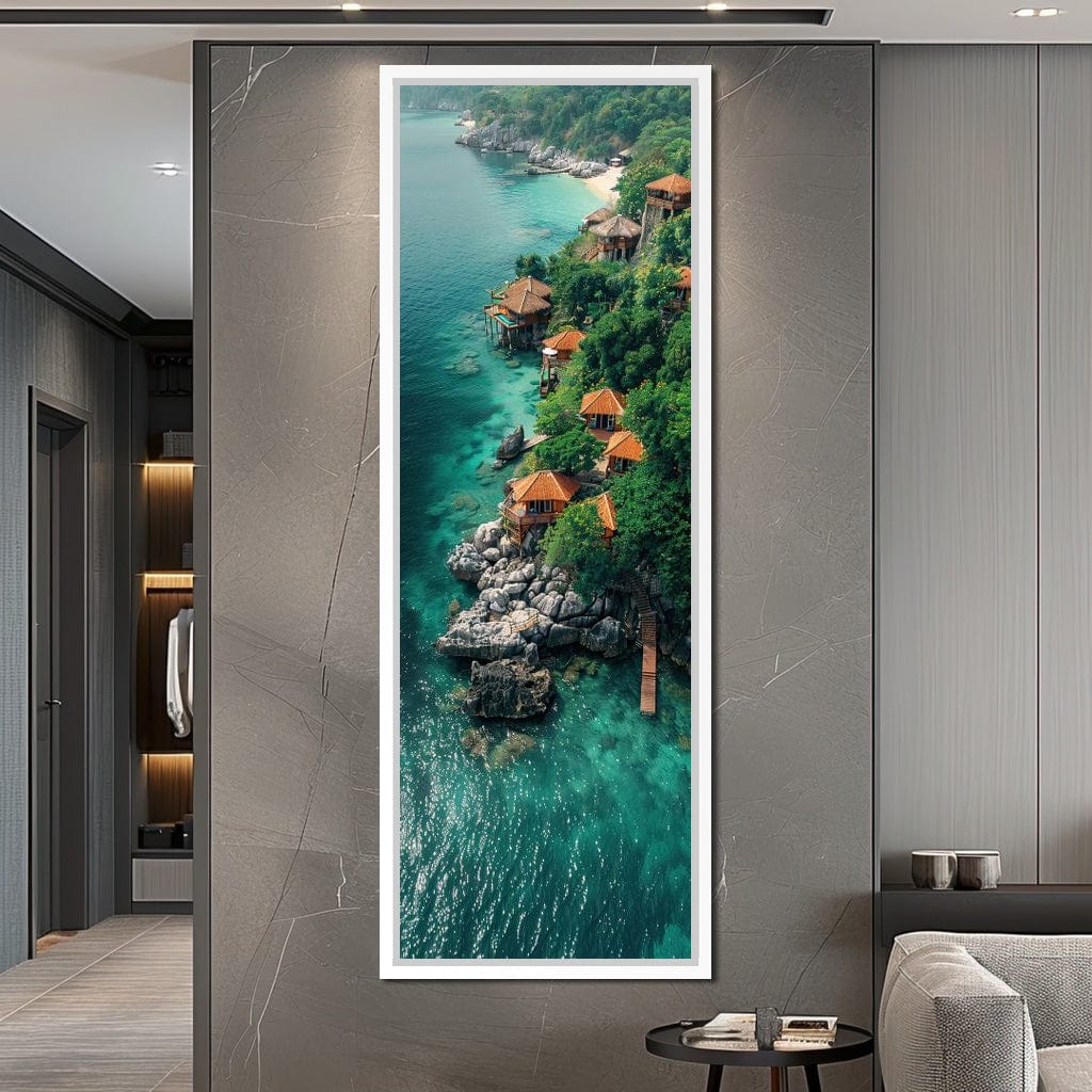 Coastal Serenity Bungalows Canvas Wall Art
