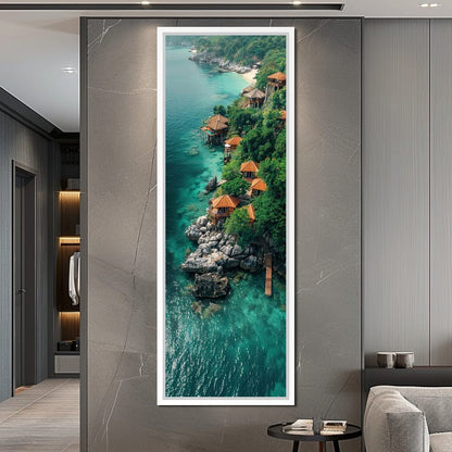 Coastal Serenity Bungalows Canvas Wall Art