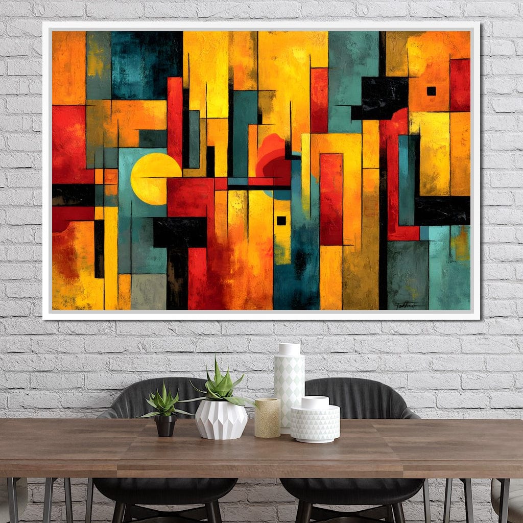 Geometric Dawn Spectrum Canvas Wall Art