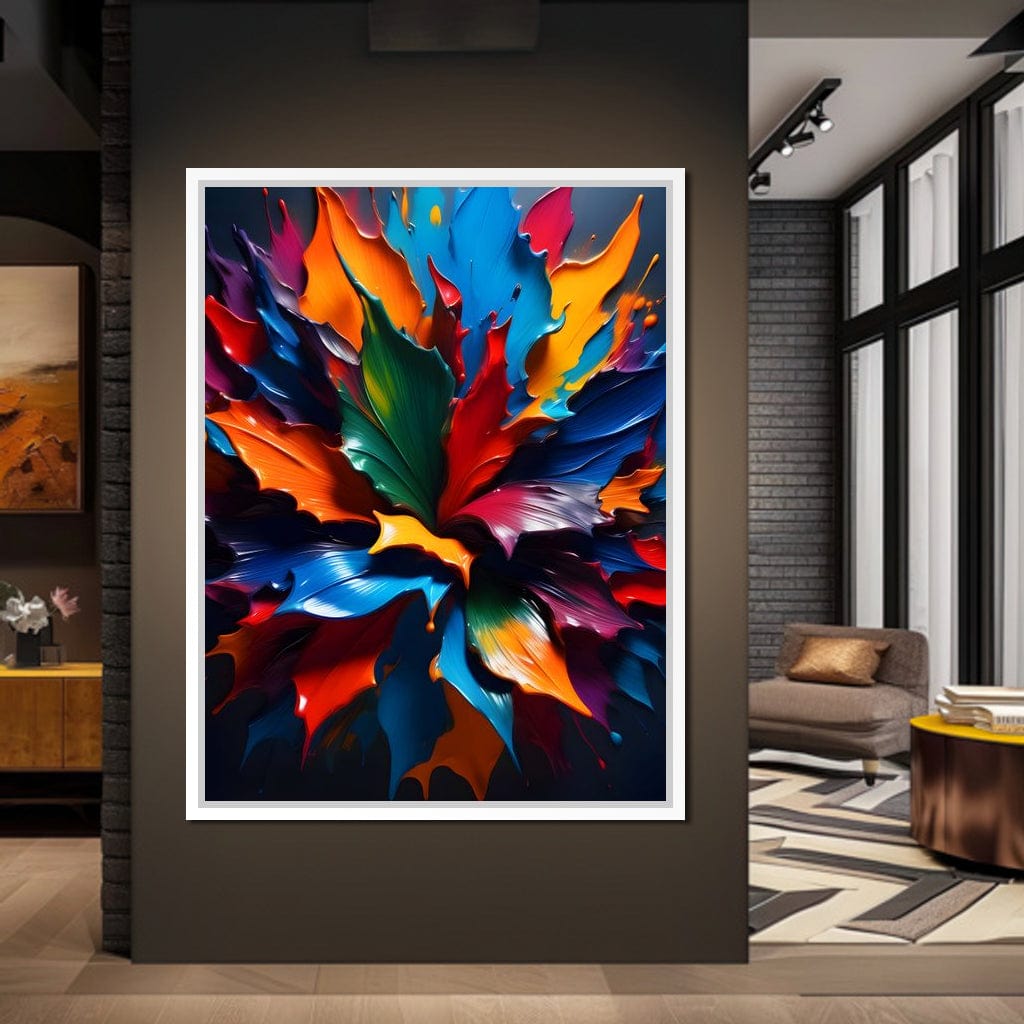 Paint Splatter Flower Canvas Wall Art