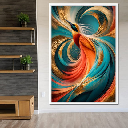 Gilded Flight Of The Radiant Plume Canvas Wall Art