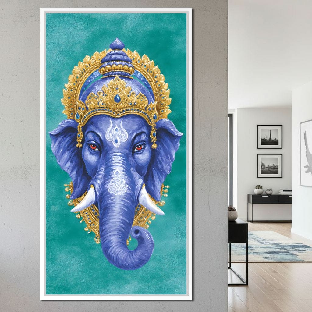 Royal Indigo Elephant Majesty Canvas Wall Art