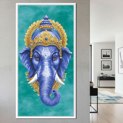 Royal Indigo Elephant Majesty Canvas Wall Art