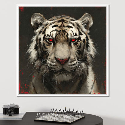 Tiger Red Gaze Canvas Wall Art
