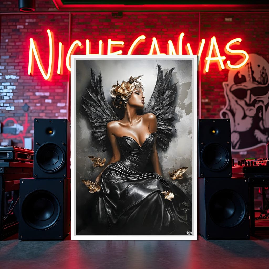 Golden Wings of Elegance Canvas Wall Art