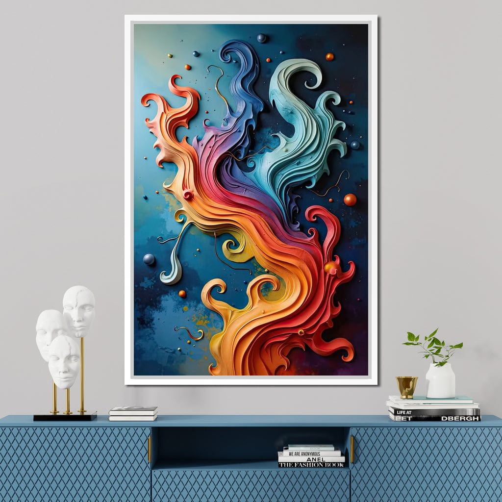 Flowing Rainbow Abstract Canvas Wall Art