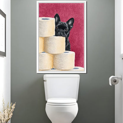 French Bulldog Peekaboo Rolls Canvas Wall Art