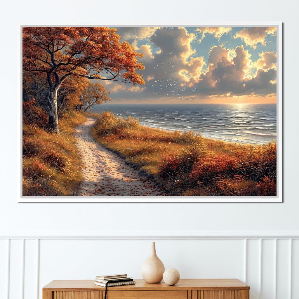 Autumn Seaside Reverie Canvas Wall Art