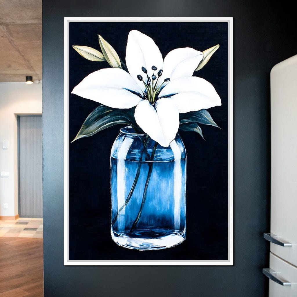 Petals In Glass Reflection Canvas Wall Art