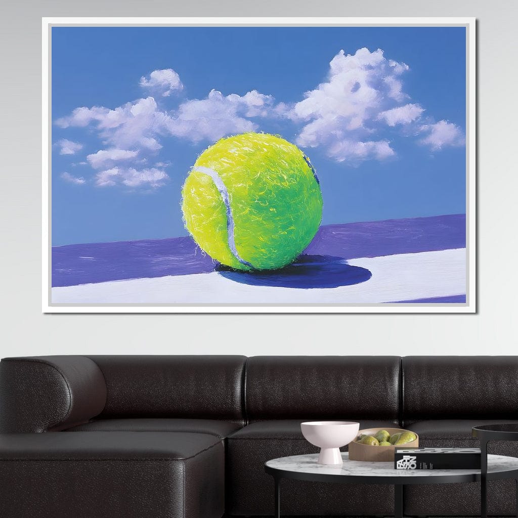 Tennis Ball Under Summer Sky Canvas Wall Art