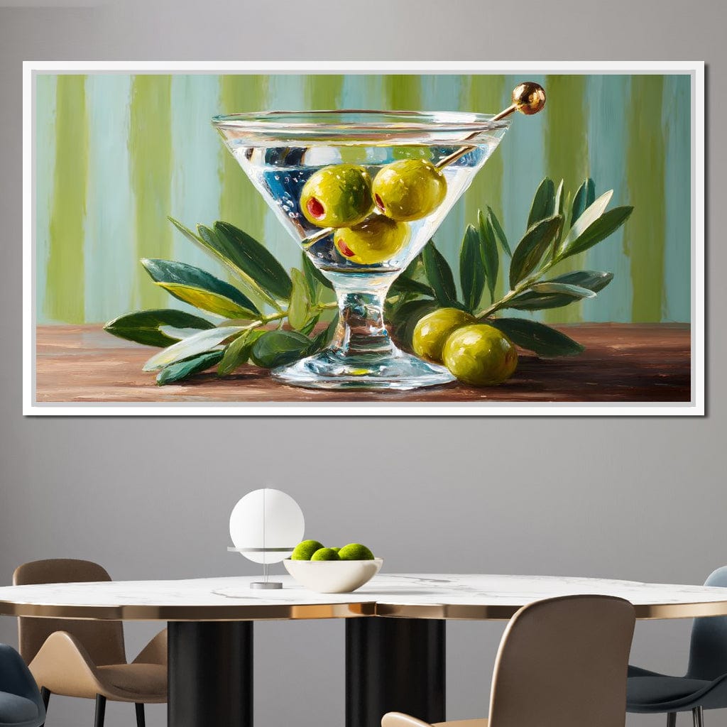 Olive Martini Still Life Delight Canvas Wall Art