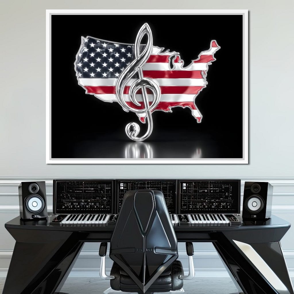 Patriotic Melody Stars Stripes Canvas Wall Art