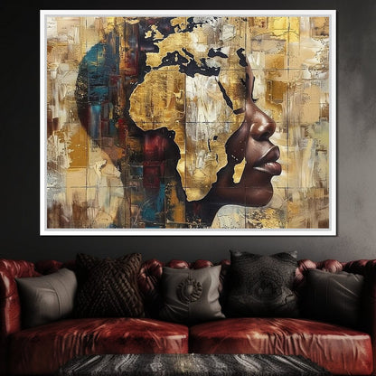 Golden Silhouette Reverie Canvas Wall Art