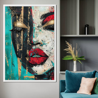 Golden Gaze Through Turmoil Canvas Wall Art