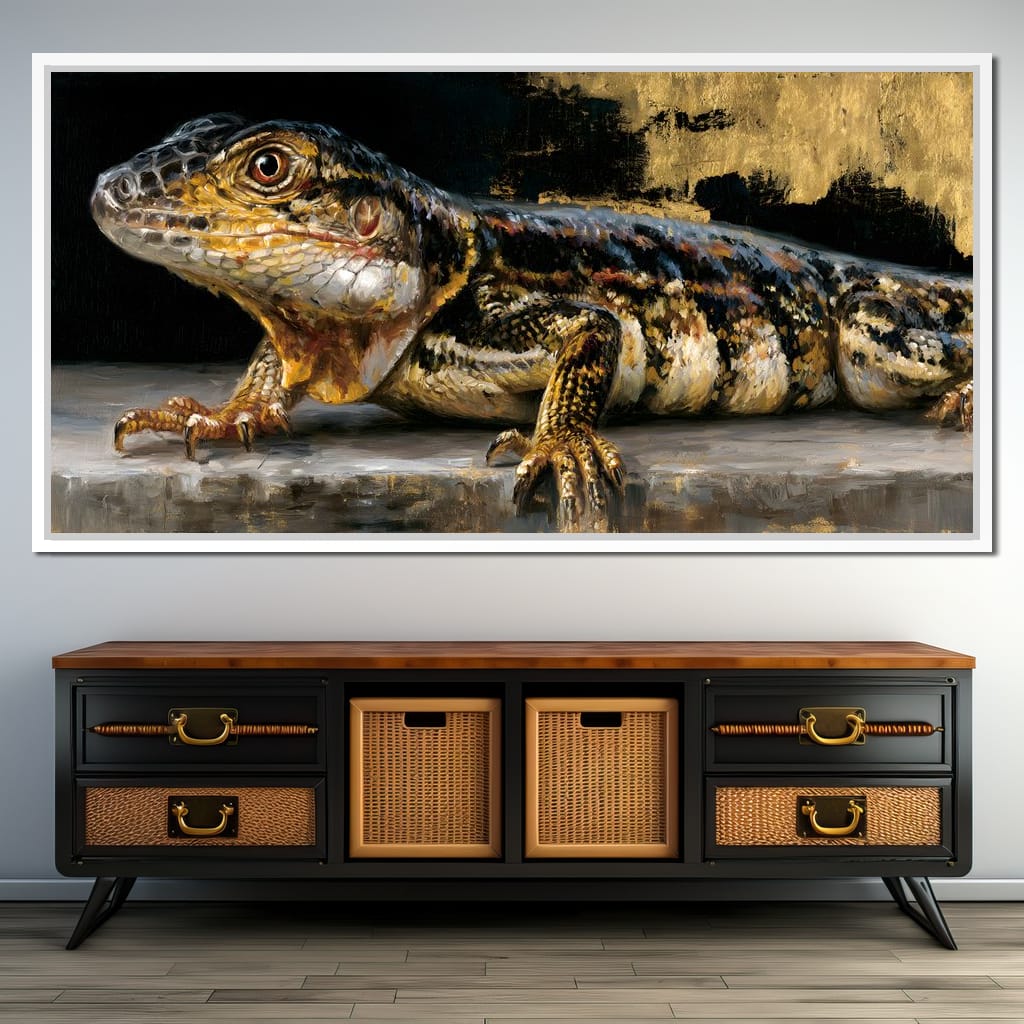 Ancient Scales Upon Gilded Ground Canvas Wall Art
