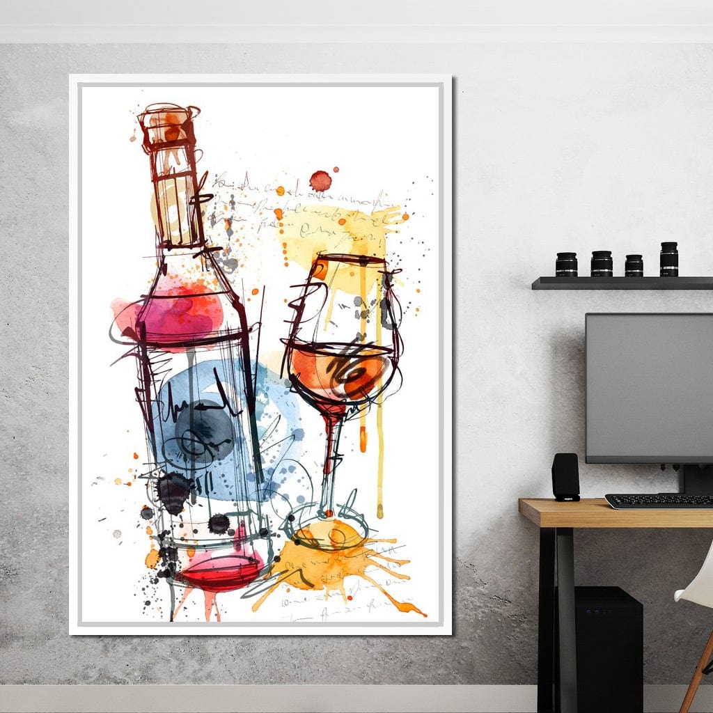 Red Wine Splash Canvas Wall Art