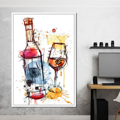 Red Wine Splash Canvas Wall Art