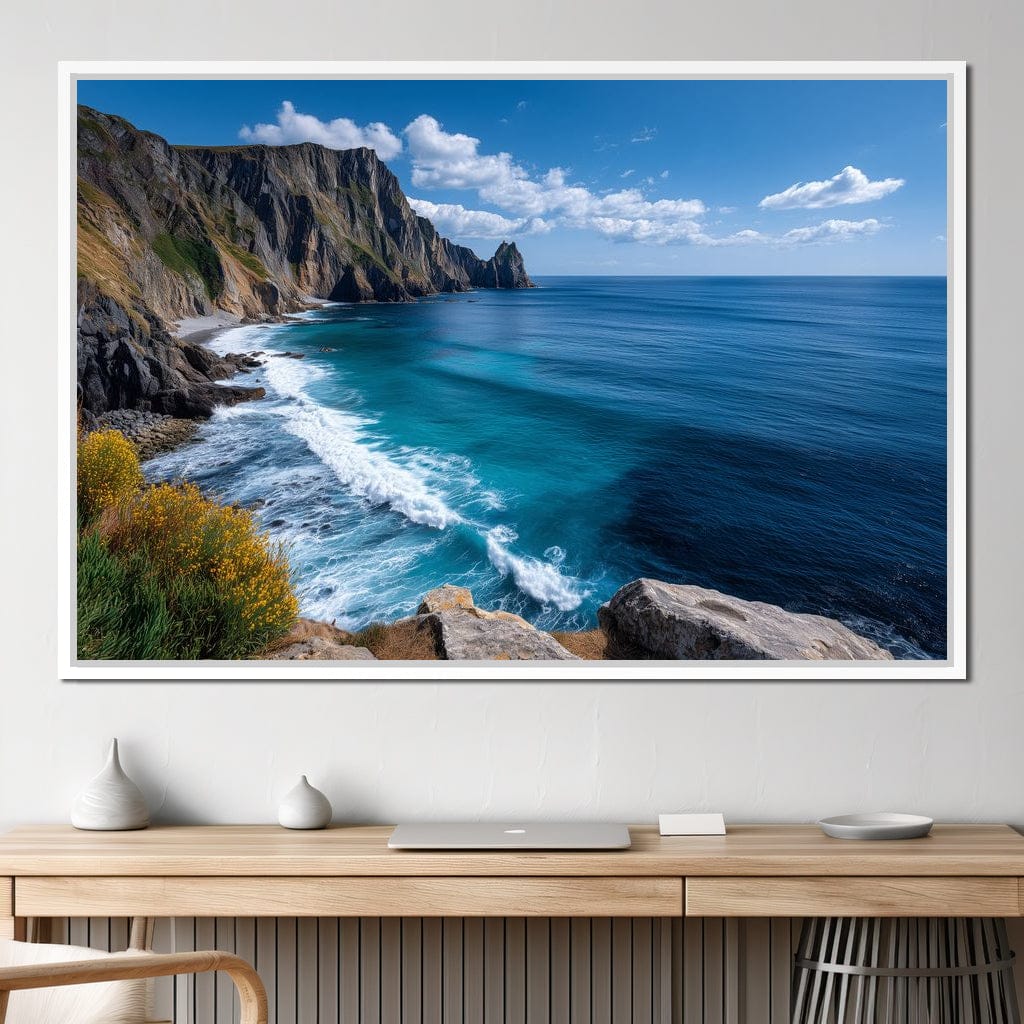 Majestic Coastal Cliffs View Canvas Wall Art