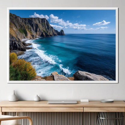 Majestic Coastal Cliffs View Canvas Wall Art