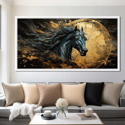 Astral Equine Eclipse Canvas Wall Art