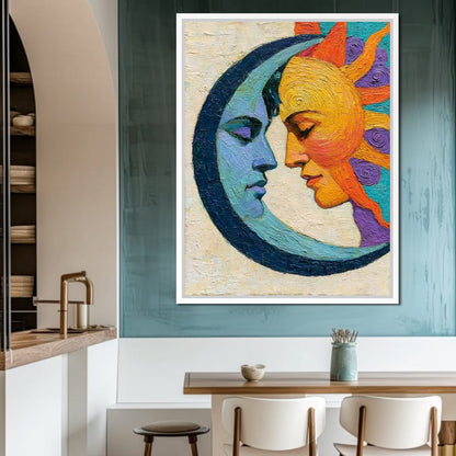 Celestial Lovers Meeting Across Time Canvas Wall Art