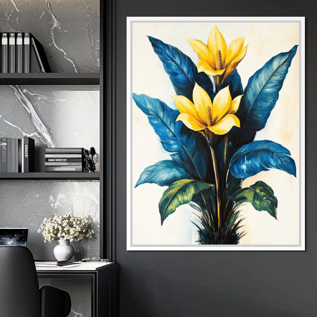 Golden Petals Tropical Elegance Canvas Wall Art