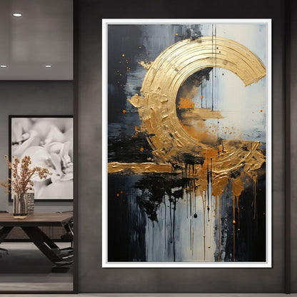 Golden Auroral Echoes Canvas Wall Art