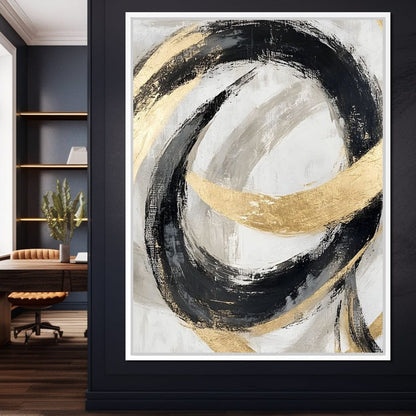 Golden Flow Rhythms Canvas Wall Art