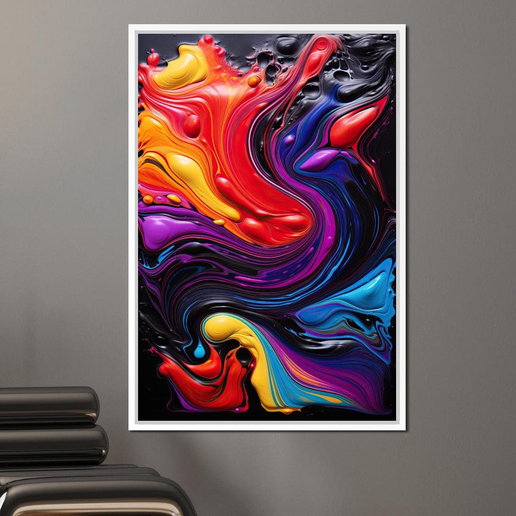 Twilight Abyss Energetic Pour Canvas Wall Art