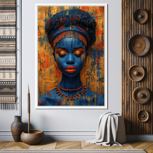 Sapphire Dreams Golden Peace Canvas Wall Art