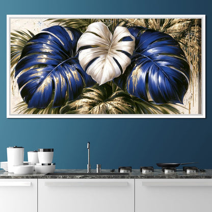 Gilded Foliage Under Midnight Light Canvas Wall Art