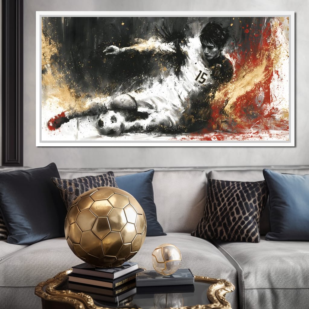 Momentum Of The Striker Canvas Wall Art