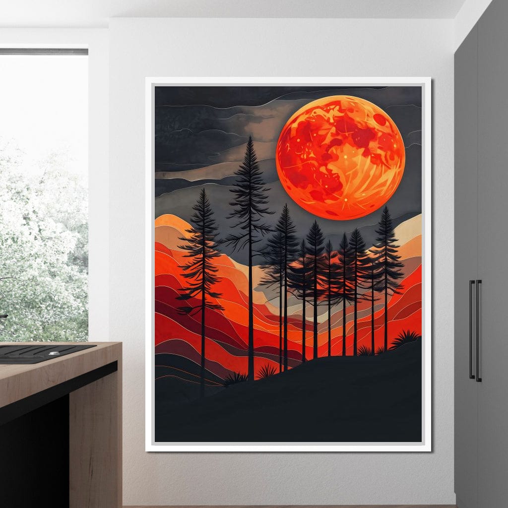 Blood Moon Forest Canvas Wall Art