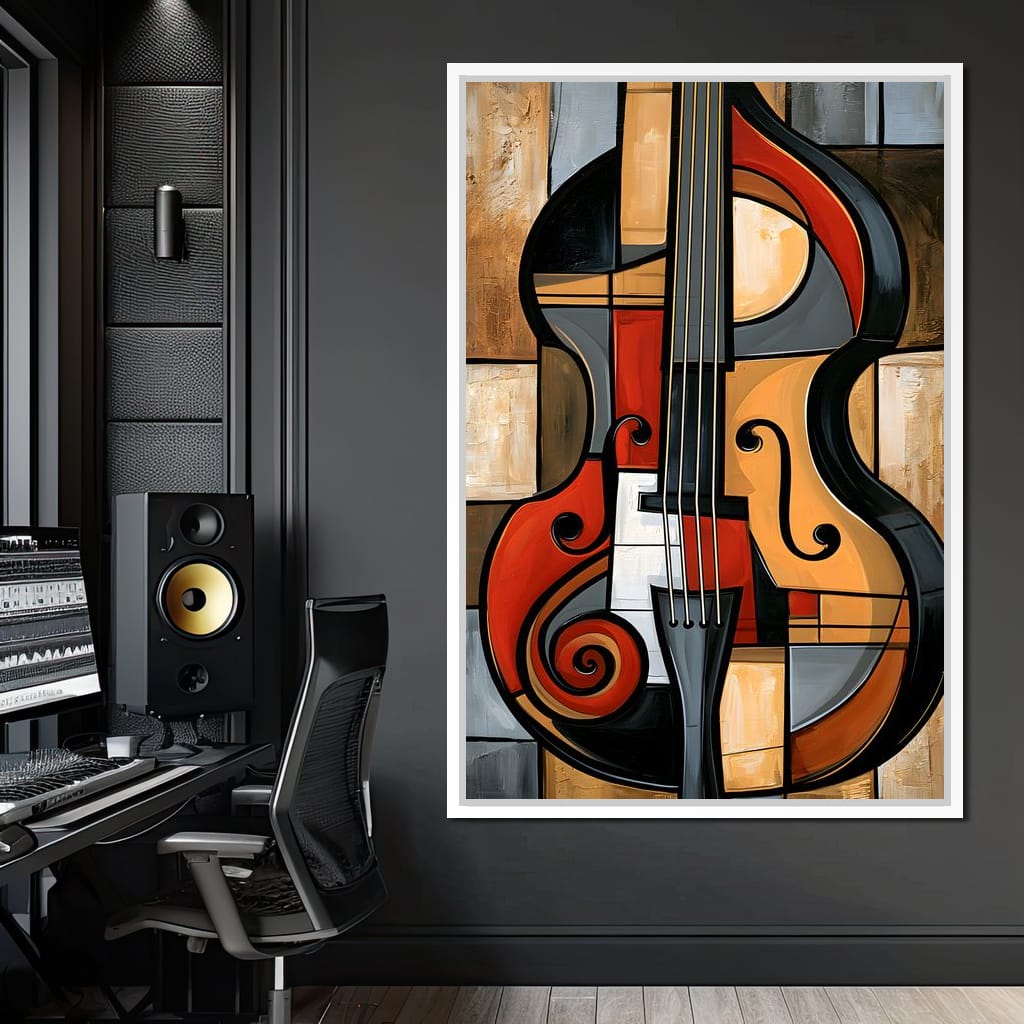 Rhythm of Fragmented Geometric Strings Canvas Wall Art