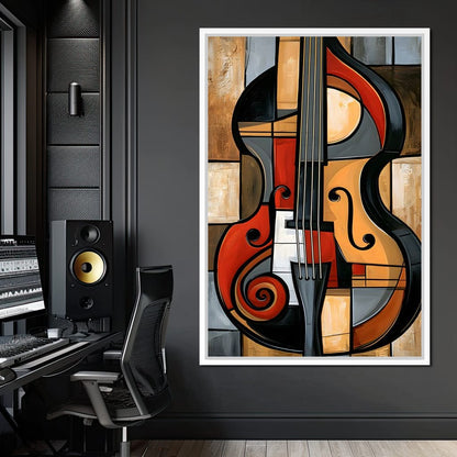 Rhythm of Fragmented Geometric Strings Canvas Wall Art