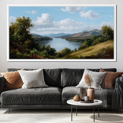 Lakeside Valley Vista Sky Canvas Wall Art