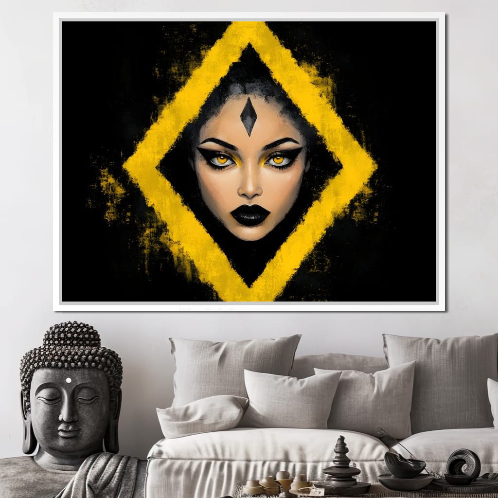 Golden Stare of Midnight Queen Canvas Wall Art