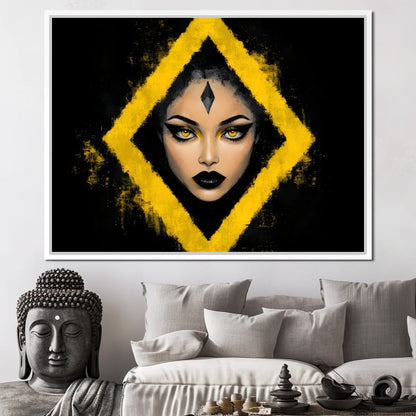 Golden Stare of Midnight Queen Canvas Wall Art