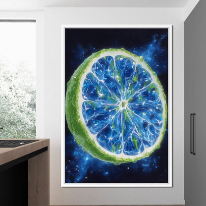Galactic Lime Slice Radiance Canvas Wall Art