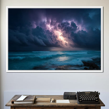 Tempest Sky Over Ocean Waves Canvas Wall Art