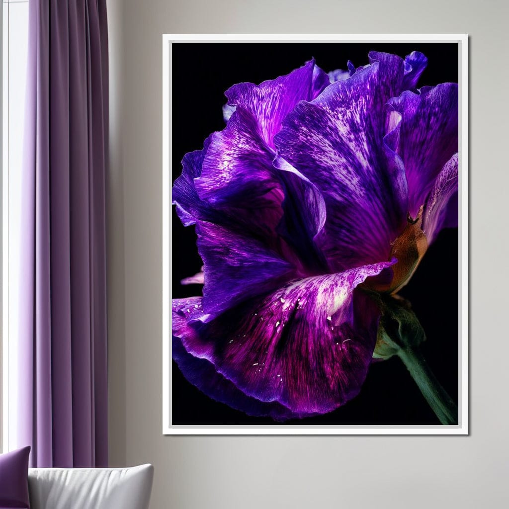 Violet Petal Radiance Macro Canvas Wall Art